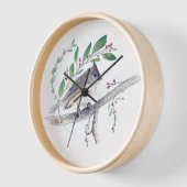 タフテッドタイトマウスバードホームデコル 壁時計 (傾斜)