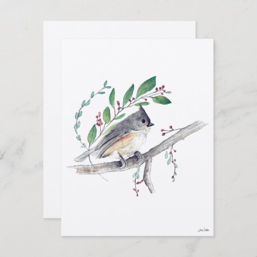 タフテッドタイトマウズバードアート シーズンカード (正面/裏面)