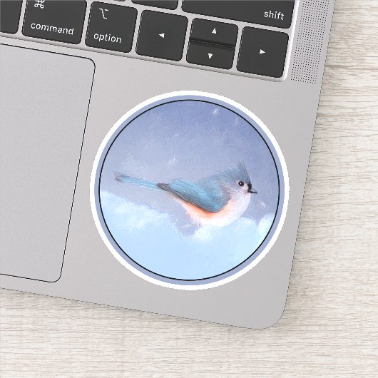 タフテッドタイト絵画マウスの – オリジナルワイルドバードアート シール (詳細)