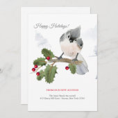 タフテッドバードオンベリーブランチホリデームービングアヌン 招待状 (正面/裏面)