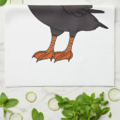 タフテッドパフィン鳥の漫画イラストレーション キッチンタオル (折り畳み)