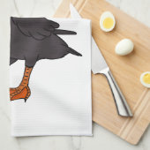 タフテッドパフィン鳥の漫画イラストレーション キッチンタオル (四つ折り)