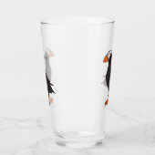 タフテッドパフィン鳥の漫画イラストレーション タンブラーグラス (左)