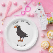 タフテッドパフィン鳥の漫画イラストレーション ペーパープレート (パーティー)