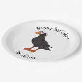 タフテッドパフィン鳥の漫画イラストレーション ペーパープレート (アングル)