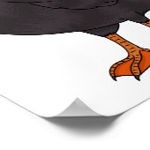 タフテッドパフィン鳥の漫画イラストレーション ポスター (角)