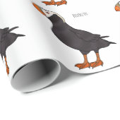 タフテッドパフィン鳥の漫画イラストレーション ラッピングペーパー (ロールコーナー)