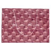 タフテッドレザーバラ金ゴールド赤面メタリックギフト ラージペーパーバッグ (裏面)