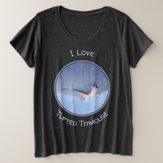 タフテッド絵画タイトマウス – Cuteオリジナルドッグアート プラスサイズTシャツ (デザイン正面)