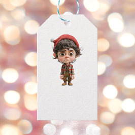 タフデイクリスマス小妖精や小人ホワイトギフトラベル ギフトタグ