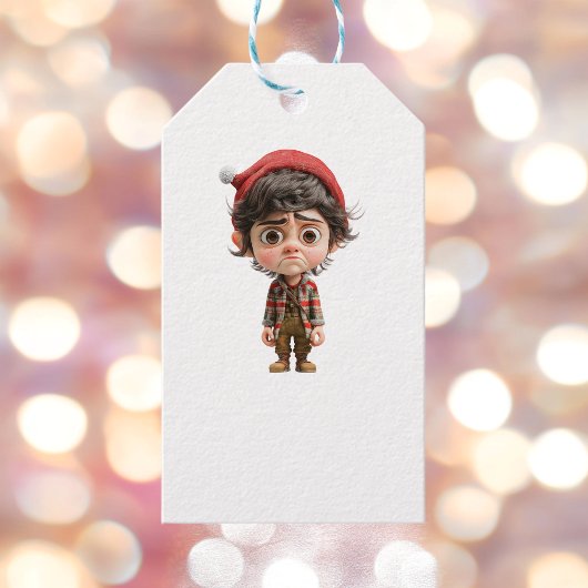 タフデイクリスマス小妖精や小人ホワイトギフトラベル ギフトタグ