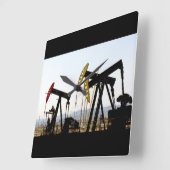 タフトカリフォルニアのカボチャ スクエア壁時計 (傾斜)
