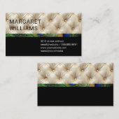 タフトシルクパディング | ブラック | 孔雀パターン 名刺 (正面/裏面)