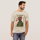 タフドッグの態度 - ビンテージミリタリーアニマルアート Tシャツ (正面フル)