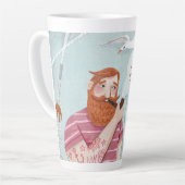 タフピンクの海のセーラーバレンタインデー カフェラテマグ (左アングル)