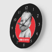 タフベイド男の赤ちゃん ラージ壁時計 (傾斜)