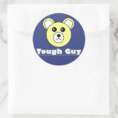 タフ男かわいいクマ顔シール ラウンドシール (バッグ)