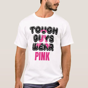 タフ男衣服ピンクブレストガン認識度男性B Tシャツ