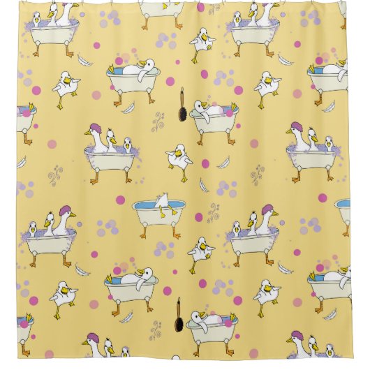 タブおもしろいスのアヒル子供バスルームのシャワーカーテン シャワーカーテン (正面)