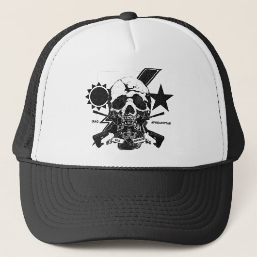 タブおよびOIF/OEFの3/75のレーンジャーのスカルのデザイン キャップ (正面)