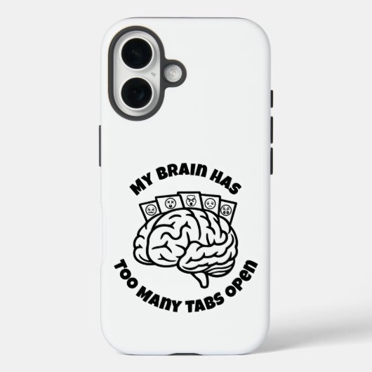 タブが多すぎる – 考えすぎる人用の面白いiPhoneケース Case-Mate iPhoneケース (裏面)