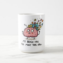 タブが多すぎる – 面白い脳Tシャツ コーヒーマグカップ