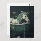 タブはがき内の二重の角のユニコーン ポストカード (正面/裏面)