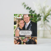 タブスタイリッシュの結婚サンキューカード ポストカード (スタンド正面)