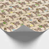 タブビーキャットオン水玉模様 ラッピングペーパー (角)