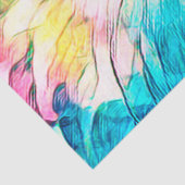 タブビーキャットデザインピンクイエローティール(緑がかった色)アートデザイン 薄葉紙 (詳細)