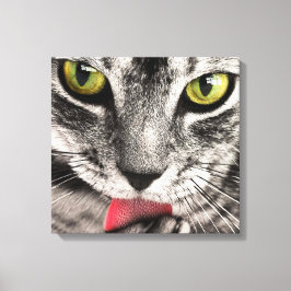 タブビーキャットリキングポーウ キャンバスプリント