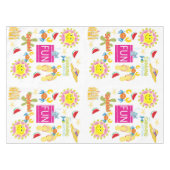 タブレックロスホワイトビーチハウスおもしろいサン テーブルクロス (正面(横))