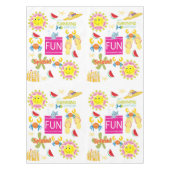 タブレックロスホワイトビーチハウスおもしろいサン テーブルクロス (正面)