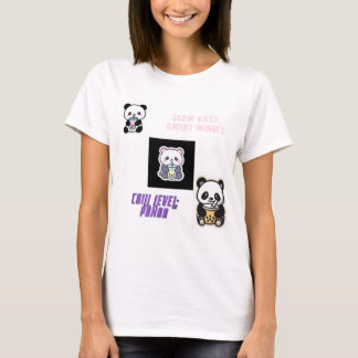 タブレットと可愛いパンダ Tシャツ