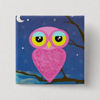 タブーの日本フクロウの正方形Pin 缶バッジ