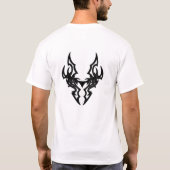 タブーメンズ袖の黒のロゴの抽象芸術無し Tシャツ (裏面)