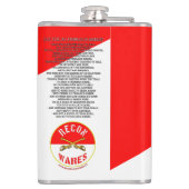 タブ、セーバー、およびストライプビニール反り付きフラスコ フラスク (裏面)