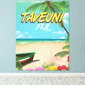 タベウニ フィジー 旅行ポスター キャンバスプリント (インサイチュ (ウッドフロア))