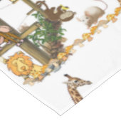 タベルクロスホワイトライオンタイガーモンキーキリン テーブルクロス (アングル)