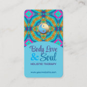 タペストリモダンーニューエイジホリスティックアクアブルー金ゴールド 名刺 (正面)