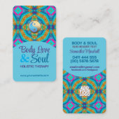 タペストリモダンーニューエイジホリスティックアクアブルー金ゴールド 名刺 (正面/裏面)