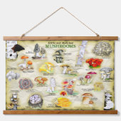 タペストリーきのこ（食用および薬用） 吊り下げ型タペストリー (正面)