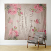 タペストリーのフランスのなバラのぼろぼろのシックなヴィンテージは上がりました タペストリー (インサイチュ(横))