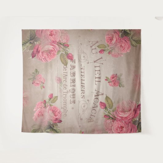 タペストリーのフランスのなバラのぼろぼろのシックなヴィンテージは上がりました タペストリー (正面(横))