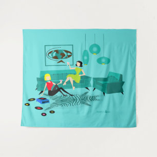 タペストリーのレトロの女の子の夜 タペストリー