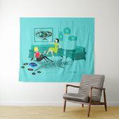 タペストリーのレトロの女の子の夜 タペストリー (インサイチュ(横))