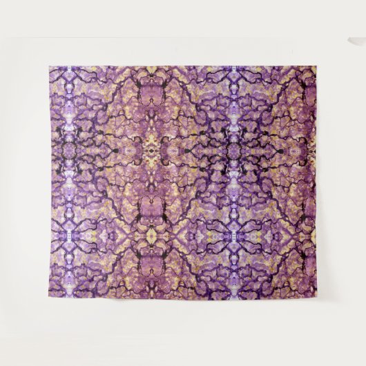 タペストリーの抽象的な絵画、赤すみれ色の洞察力 タペストリー (正面(横))