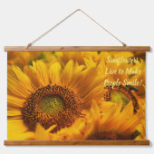 タペストリーイエローサンフラワーズことわざウッドトッピング 吊り下げ型タペストリー (正面)