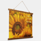 タペストリーイエローサンフラワーズことわざウッドトッピング 吊り下げ型タペストリー (傾斜あり)