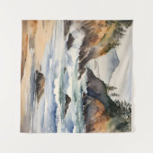 タペストリーオレゴン海岸ビーチ水辺自然アート タペストリー (正面(横))